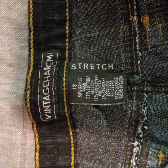 Black Vintage Harlem shorts with rhinestones size 13 - Picture 2 of 5